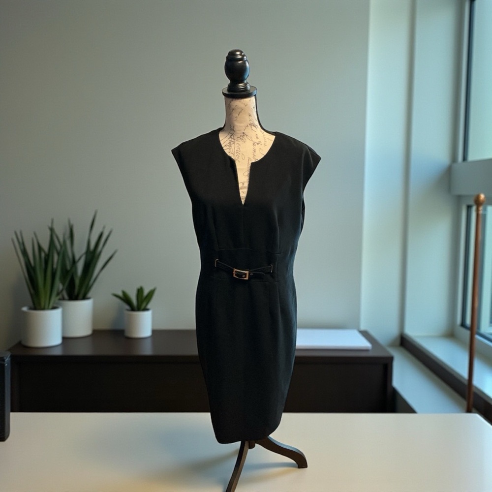 Kasper Elegant Black Asymmetrical Dress Size 12